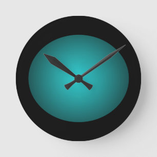 Ronde Horloge noire de boule de turquoise de la