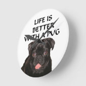 Ronde horloge noire de carlin (Angle)