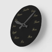 Ronde Horloge noire en or (Angle)