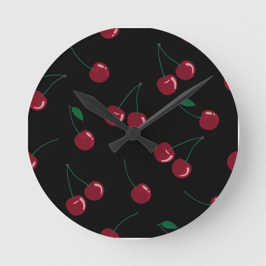 Ronde Horloge noire rouge cerise (Recto)