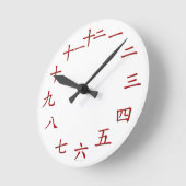 Ronde Horloge numérique chinoise - Rouge (Angle)