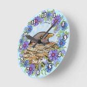 Ronde Horloge Oiseau Dans Nid (Angle)