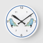 Ronde Horloge - Oiseaux bleus (Recto)