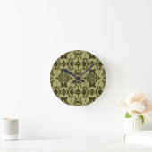 Ronde Horloge Olive Vert Orné (Maison)