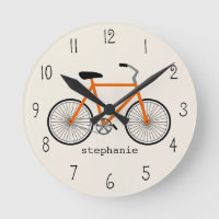 Horloge orange de bicyclette