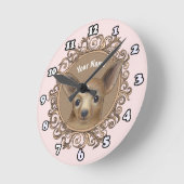 Ronde Horloge Ornate Chihuahua (Angle)