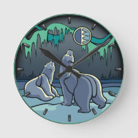 Horloge Ours Polaire Cool Ours Indien Ours Art Hor