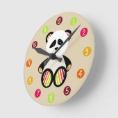 Ronde Horloge Panda striée (Angle)