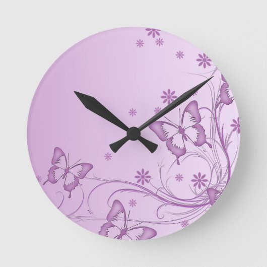 Ronde Horloge Papillon Violet Vintage (Recto)