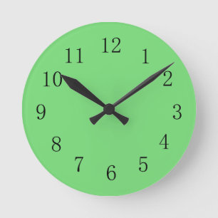 Ronde Horloge Pastel Green Wall