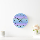 Ronde Horloge Pastel Rainbow Blue violet vert (Maison)