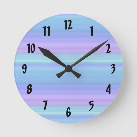 Ronde Horloge Pastel Rainbow Blue violet vert (Recto)