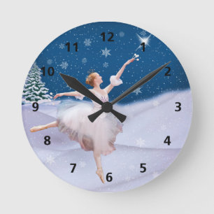 Ronde Horloge personnalisable de ballerine de la Reine