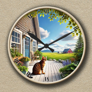 Ronde Horloge personnalisable de chat Bengal adorable