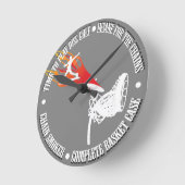 Ronde Horloge personnalisable de Disk Golf Frolf (Angle)