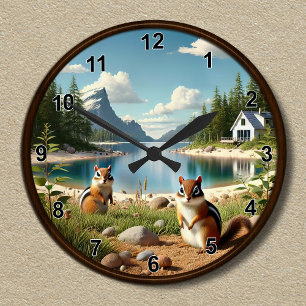 Ronde Horloge personnalisable de l'écureuil terrestre de