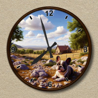 Horloge Personnalisable Joyeux Bouledogue Français