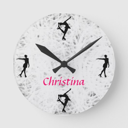 Ronde Horloge personnalisée de patinage de glace (Recto)