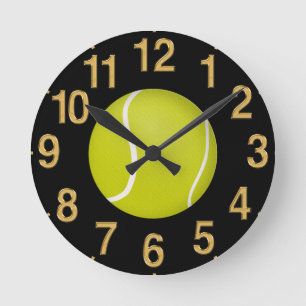 Ronde Horloge personnalisée de tennis avec VOTRE TEXTE