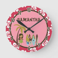Horloge personnalisée par Tiki hawaïenne de
