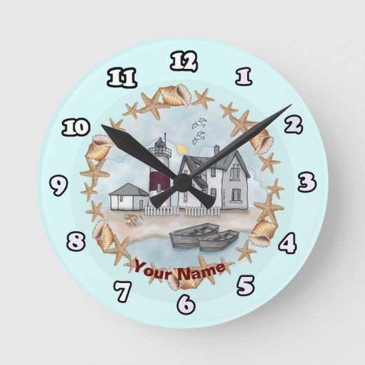 Ronde Horloge Phare de Connecticut Shells (Recto)