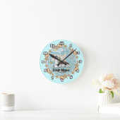 Ronde horloge phare de Massachusetts Shells (Maison)