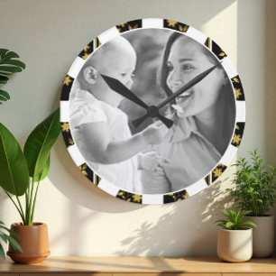 Ronde Horloge photo personnalisée, personnalisation, fam