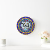 Ronde Horloge Pingouin en Faux Vitrail (Maison)