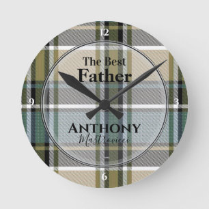 Ronde Horloge plaid avec les mots "Le meilleur Père" et