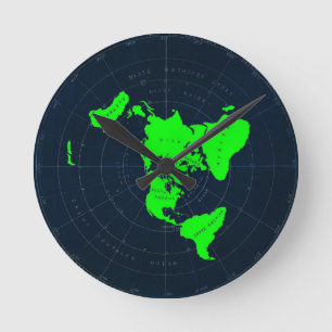 Ronde Horloge plate de disque de carte de la terre
