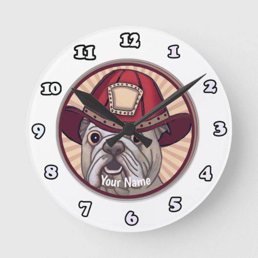 Ronde Horloge Pompiers Bouledogue (Recto)