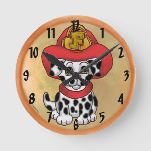 Ronde Horloge Pompiers Chien Chiot