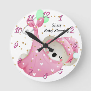 Ronde Horloge pour la chambre des filles pour bébés