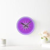 Ronde Horloge pourpre de fleur (Maison)