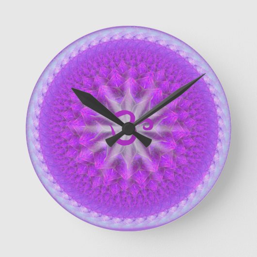 Ronde Horloge pourpre de fleur (Recto)