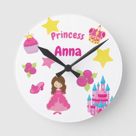 Ronde horloge princesse personnalisée (Recto)