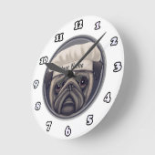Ronde Horloge Pug Chef (Angle)