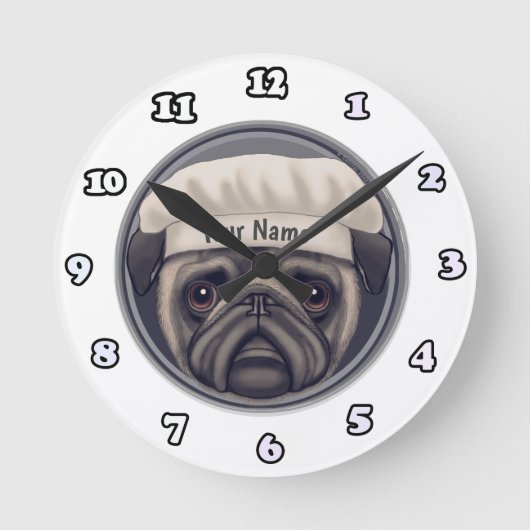 Ronde Horloge Pug Chef (Recto)
