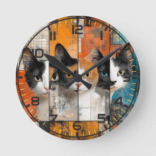 Ronde Horloge Rétro, Horloge Chat, Rétro
