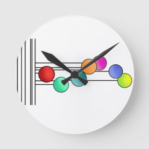 Ronde Horloge Rétro Tour Vibe Simple Stripes Coloré