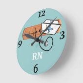 Ronde Horloge "RN" de l'infirmière autorisée (Angle)