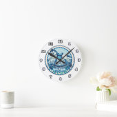 Ronde Horloge Rose bleue Rocse Horse (Maison)