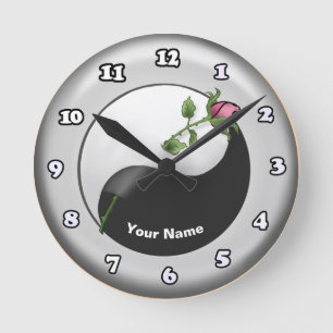 Ronde Horloge Rose de Yin Yang