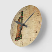 Ronde Horloge rose d'harpe d'Irlandais (Angle)