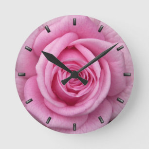 Ronde Horloge Rose Fleur Rose Rose Décoration