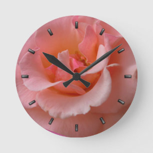 Ronde Horloge Rose Fleur Sauvage Rose Décoration Murale