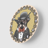 Ronde horloge Rottweiler Porter des lunettes (Angle)