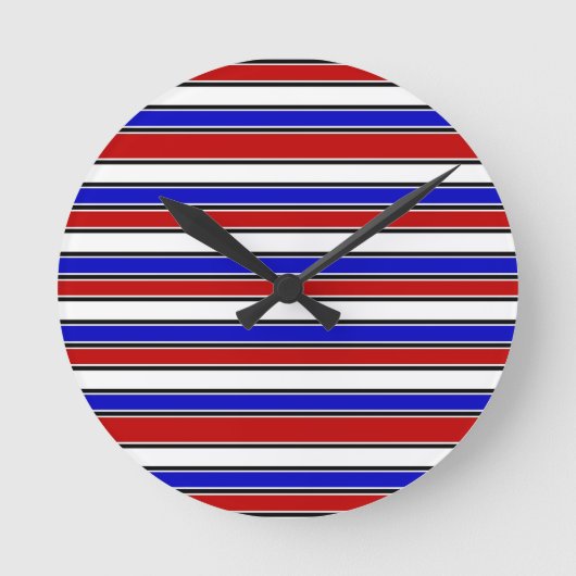 Ronde Horloge rouge blanche et bleue (Recto)