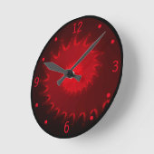 Ronde Horloge rouge Fractale (Angle)