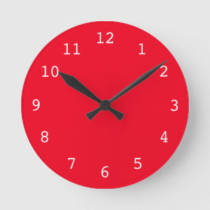 Ronde Horloge rouge simple